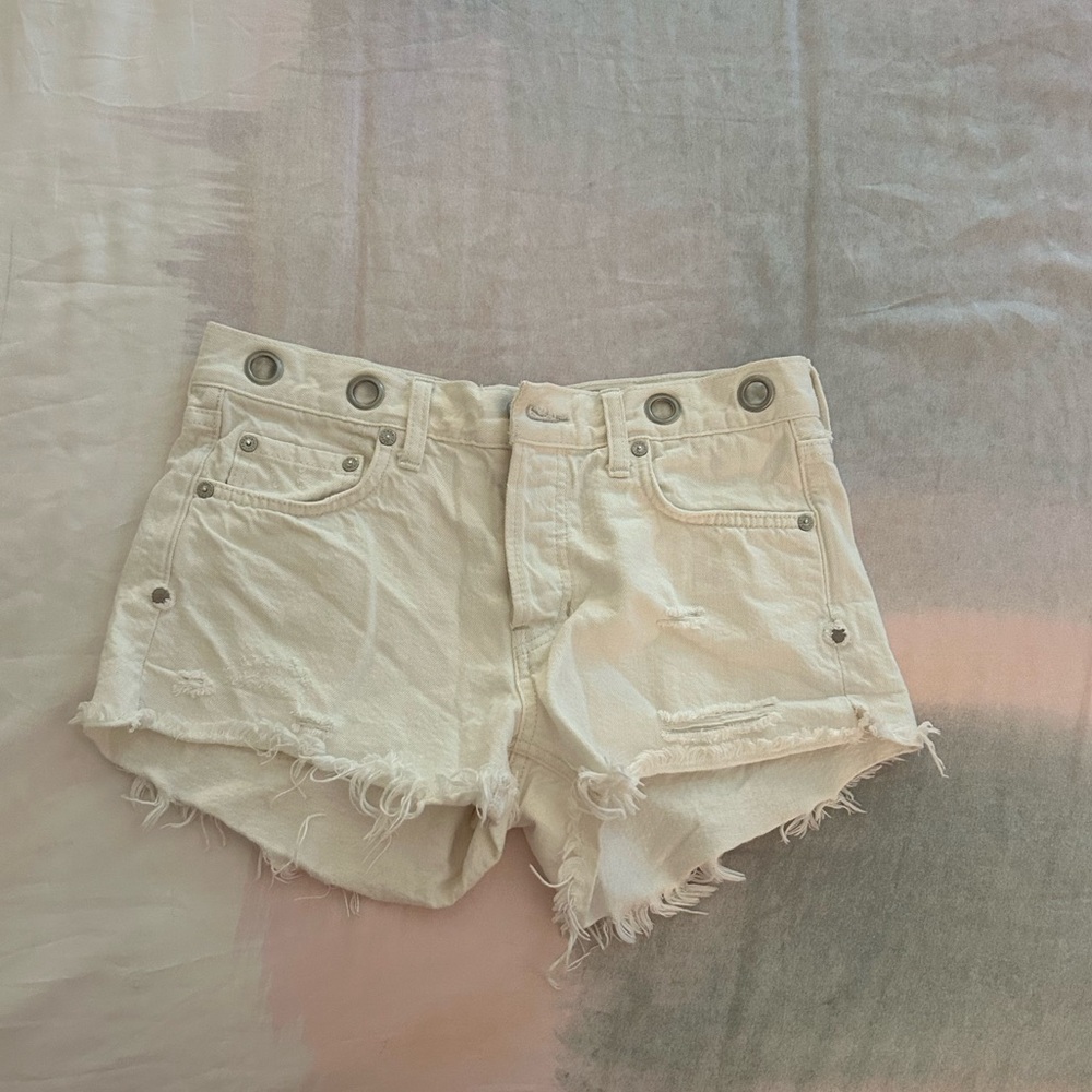 White free people jeans shorts